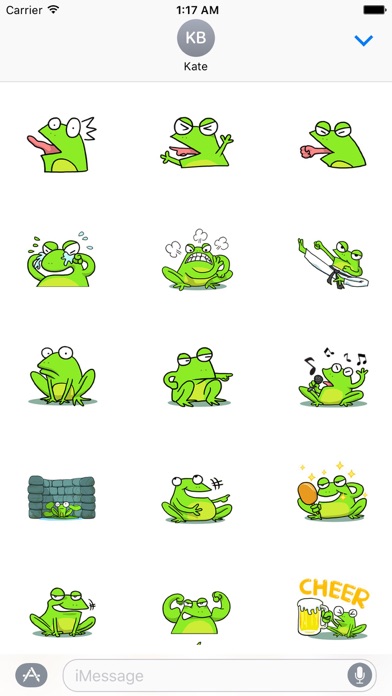 Funny Green Frog Prince Emoji screenshot 2