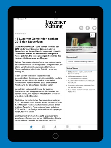 Luzerner Zeitung News screenshot 2