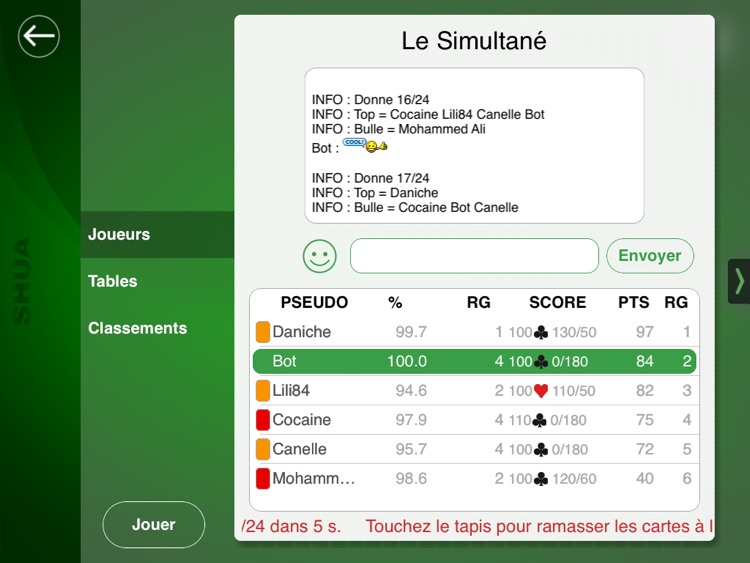 French Belote SHUA for iPad screenshot-3