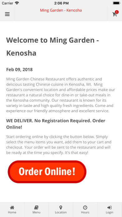 How to cancel & delete Ming Garden Kenosha from iphone & ipad 1