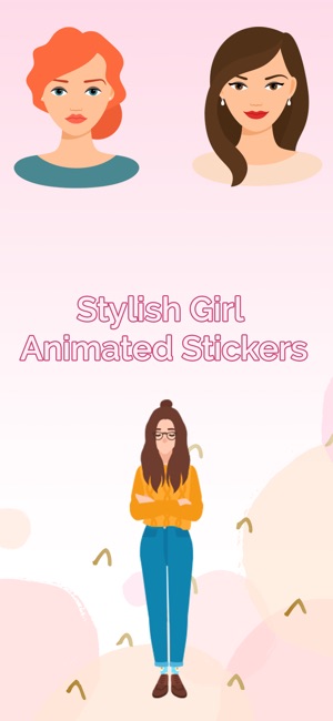 Animated Stylish Girl Stickers