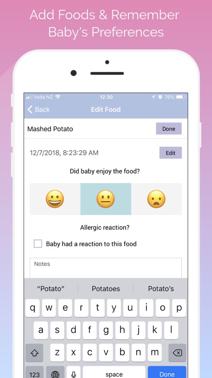 Baby Food & Allergy Tracker