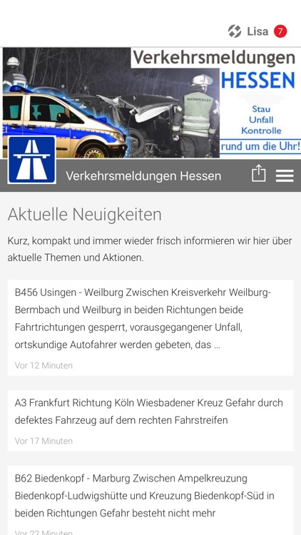 Verkehrsmeldungen Hessen