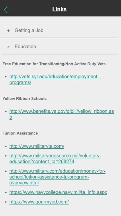 Military Transition Planner