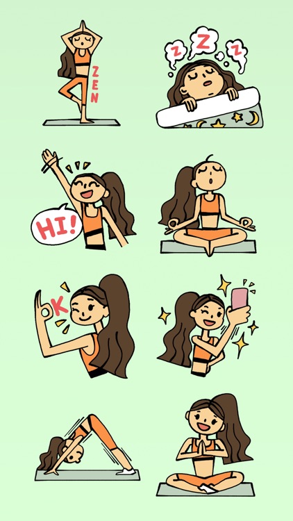 Happy Yoga Girl Stickers screenshot-3