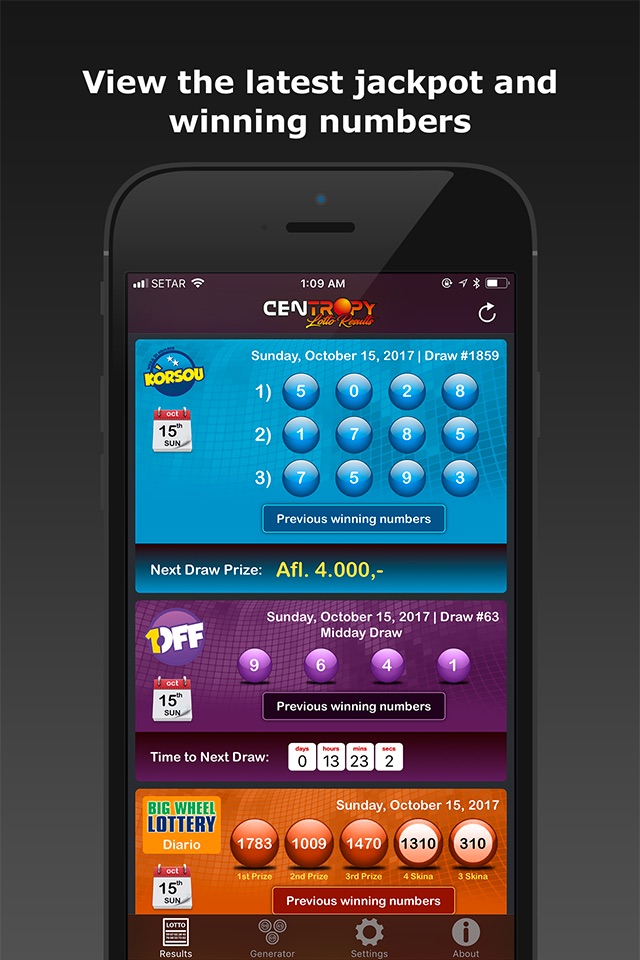 Centropy Lotto Results screenshot 2