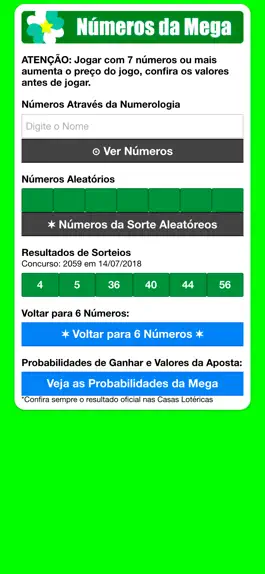 Game screenshot Números da Megasena hack