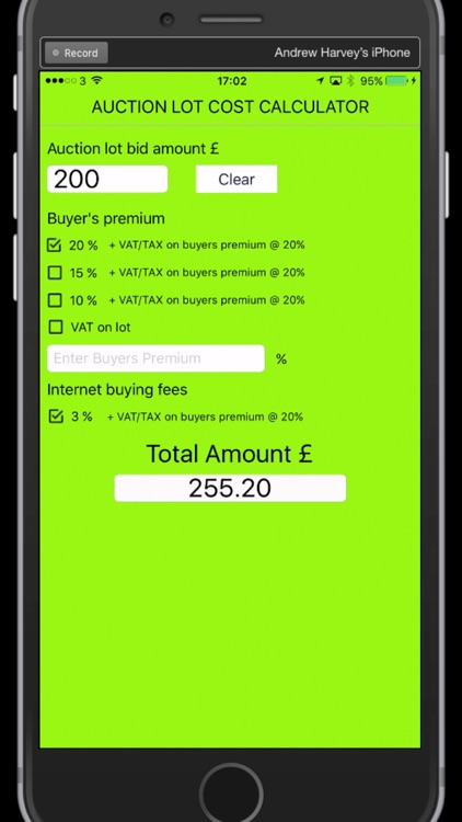 UK Auction Fee Calculator