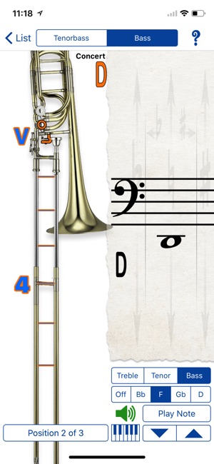 Valve Trombone Finger Chart Treble Clef