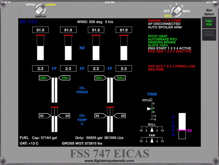 FSS 747 EICAS