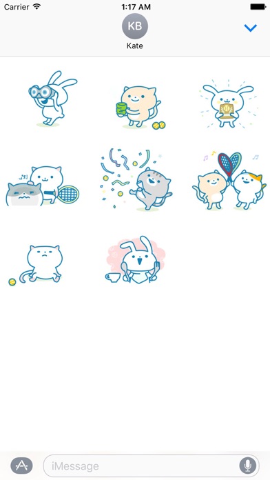Cute Cats Play Tennis Sticker screenshot 3