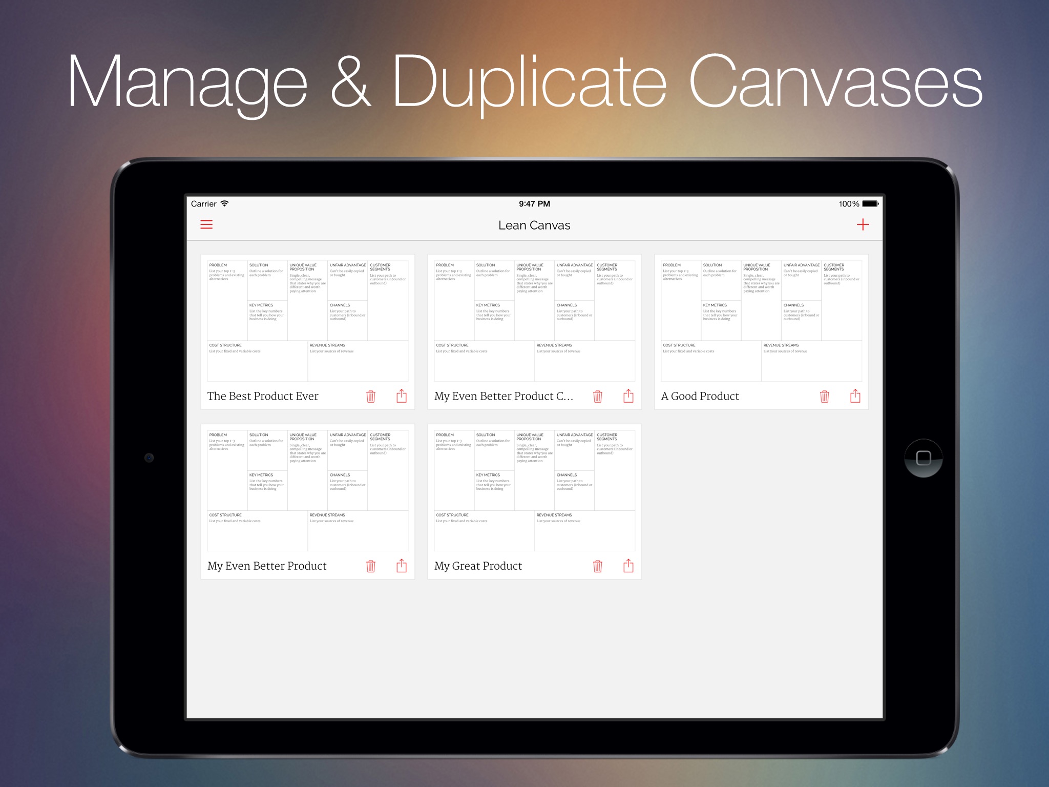 Lean Canvas screenshot 2