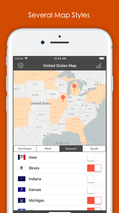 Visited States Map Proのおすすめ画像2