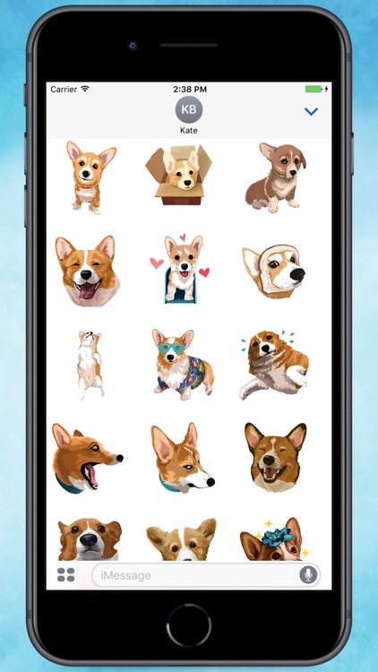 Smiley Corgi Dog Stickers