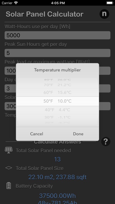 Solar Panel Calculator Plus screenshot 3