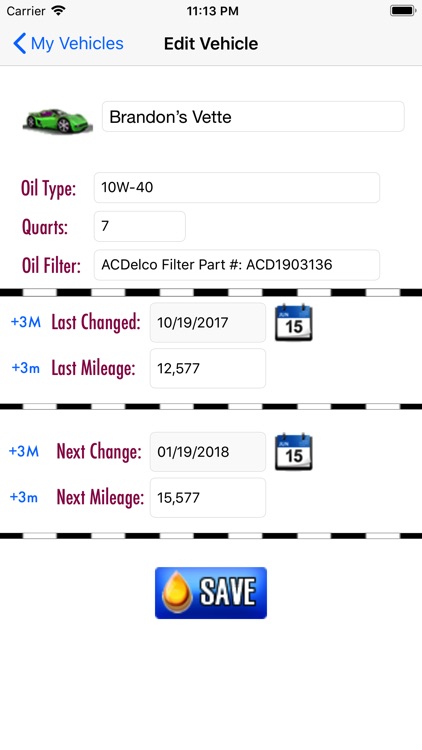 Oil Change - Track any vehicle