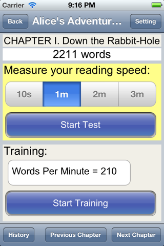 Speed Reading Touch screenshot 3