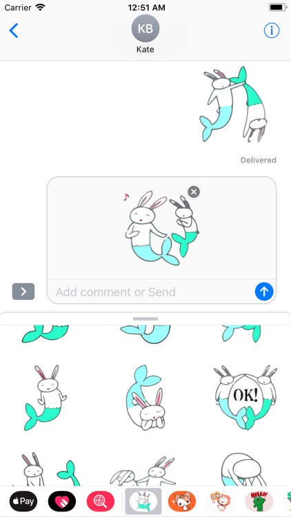 Bunny Mermaid Cute Sticker Emo