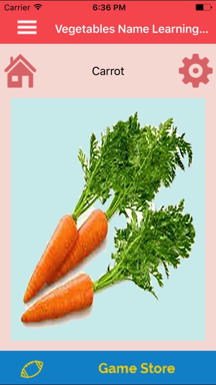 Vegetables Name Learning Card screenshot-3