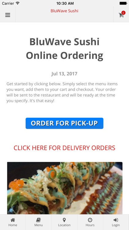 BluWave Sushi Online Ordering