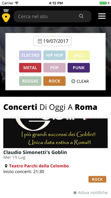 How to cancel & delete Concerti a Roma - Eventi, serate, band, locali... from iphone & ipad 1