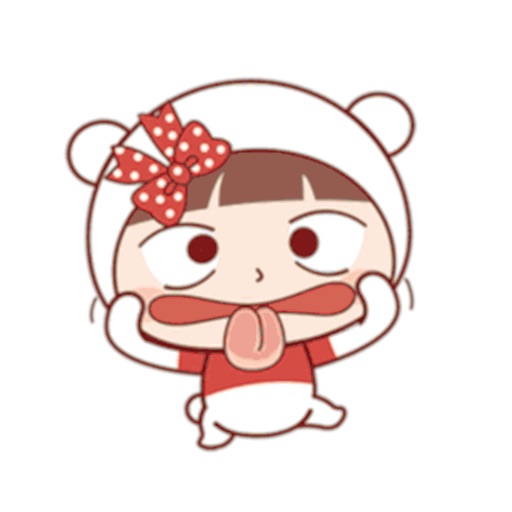 Little Cute Girl Sticker Icon