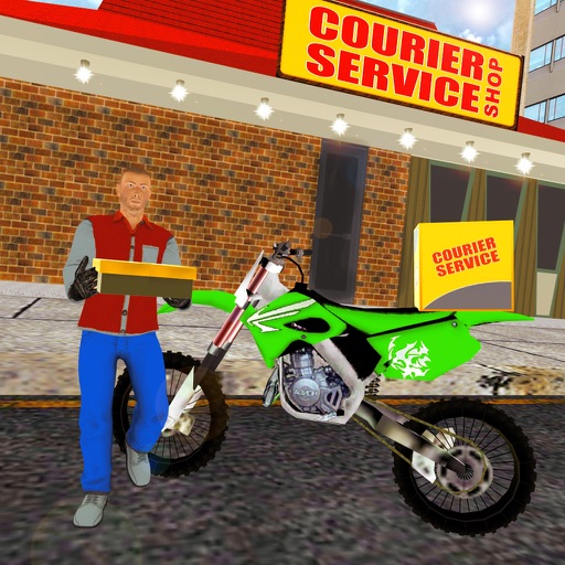 Courier Delivery Bike Rider 3D icon