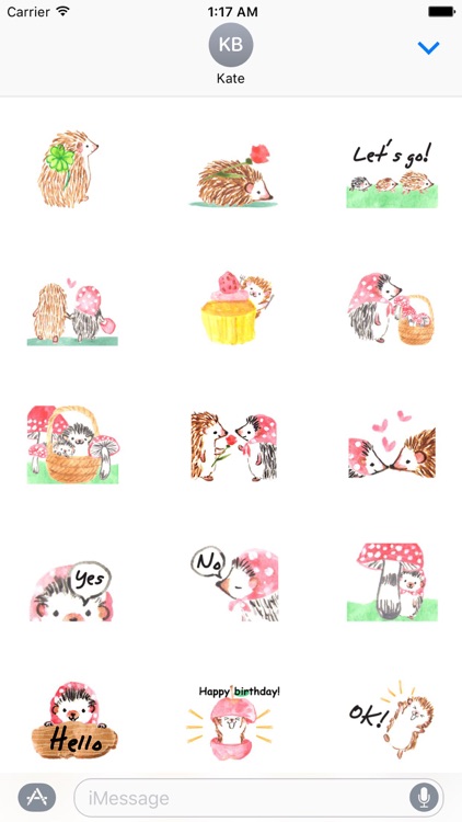 Cute Hedgehog and Mushroom Watercolor Sticker