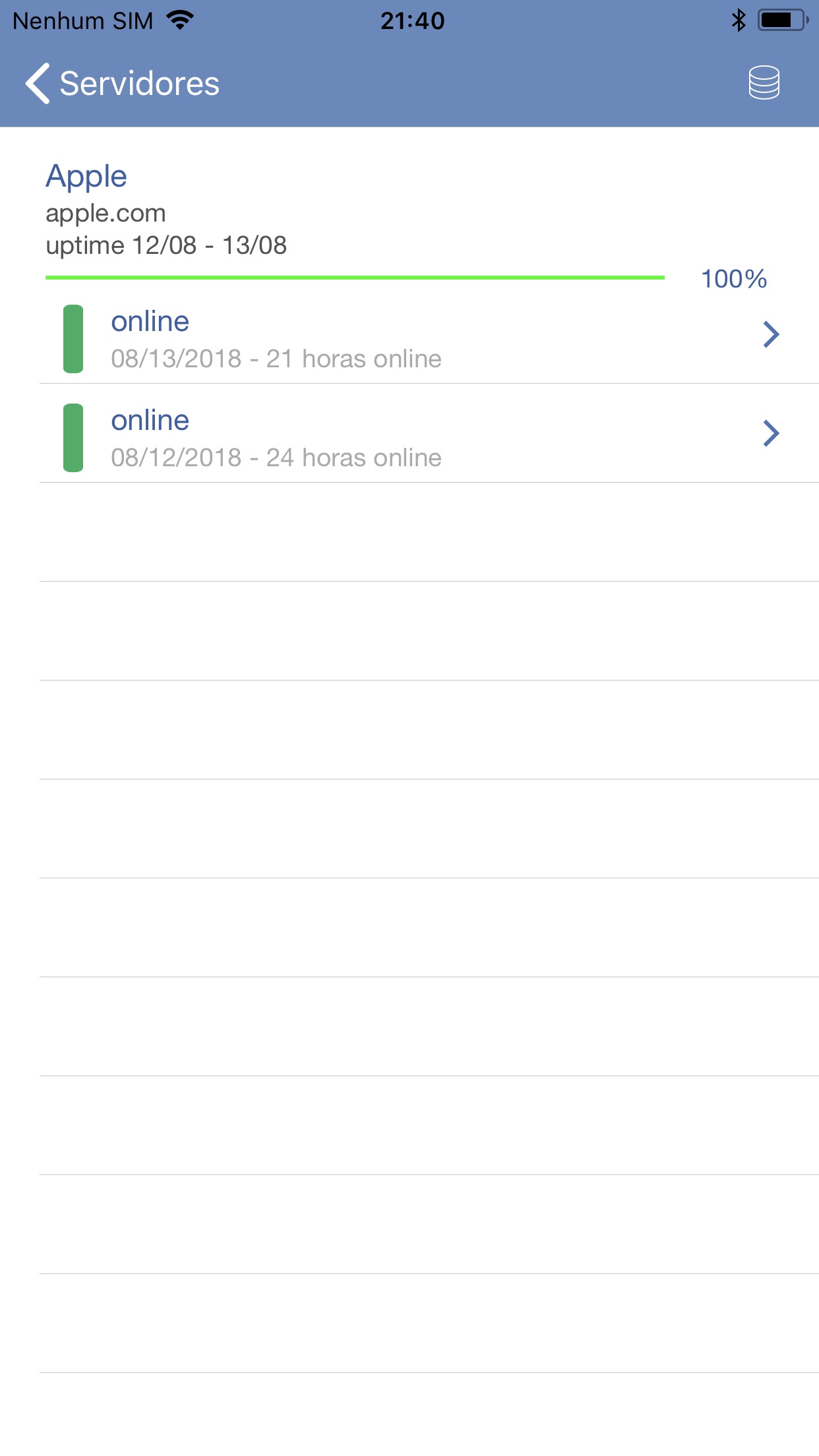 Screenshot do app Servidores App