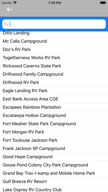 Southern Region Camps & RV's