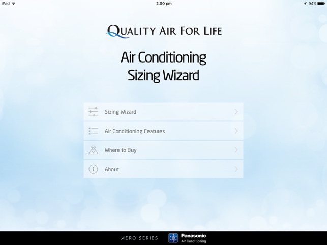 Aircon Sizing Wizard for iPad