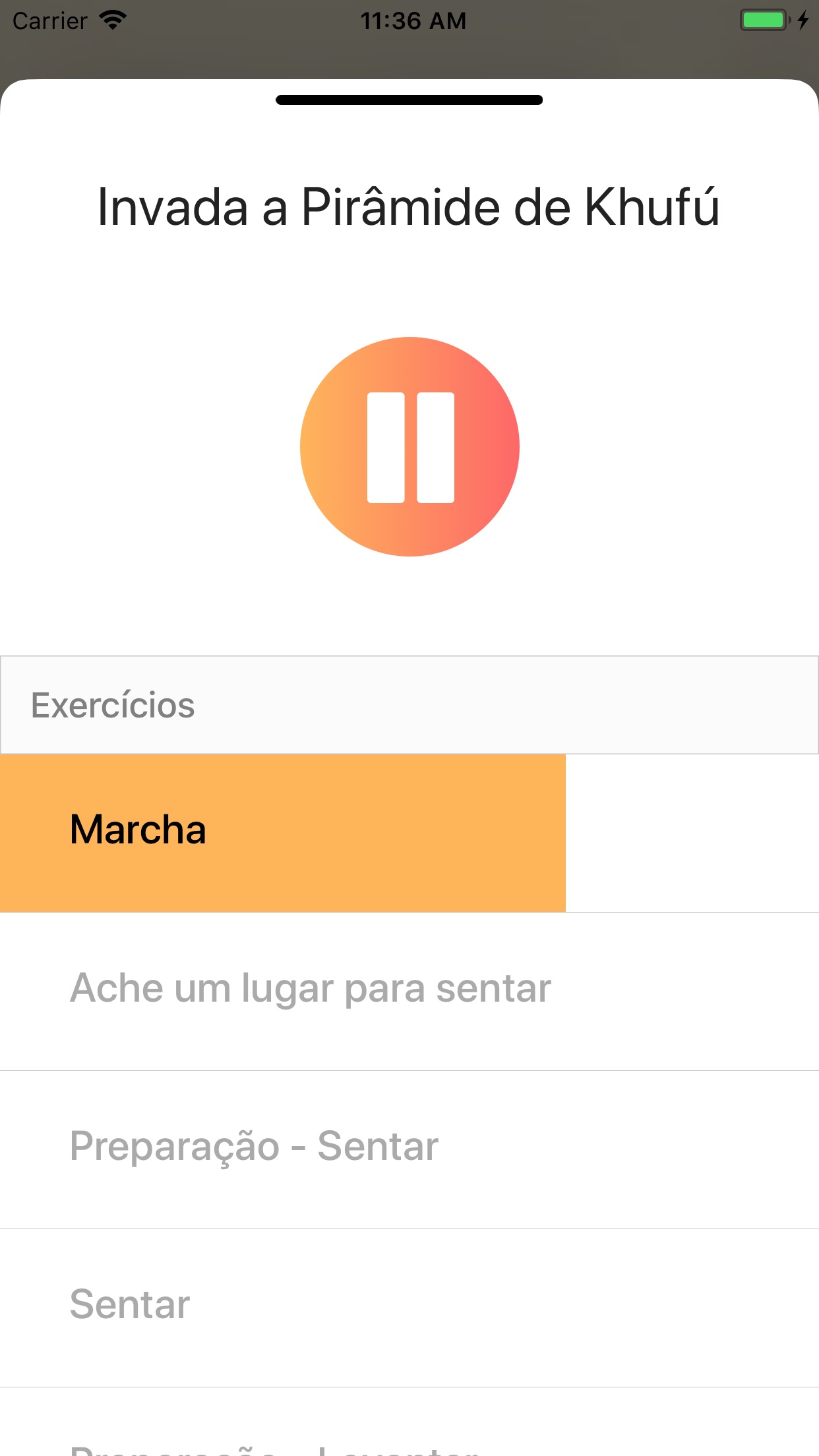 Screenshot do app Fisio Adventure