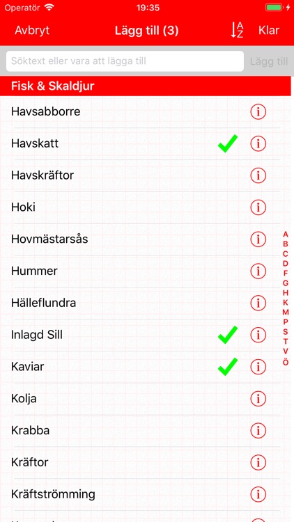 Handla Inköpslistor