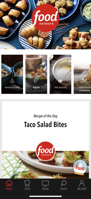 food network in the kitchen on the app store screenshots