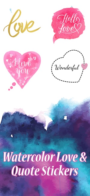 Watercolor Love&Quotes Sticker(圖1)-速報App