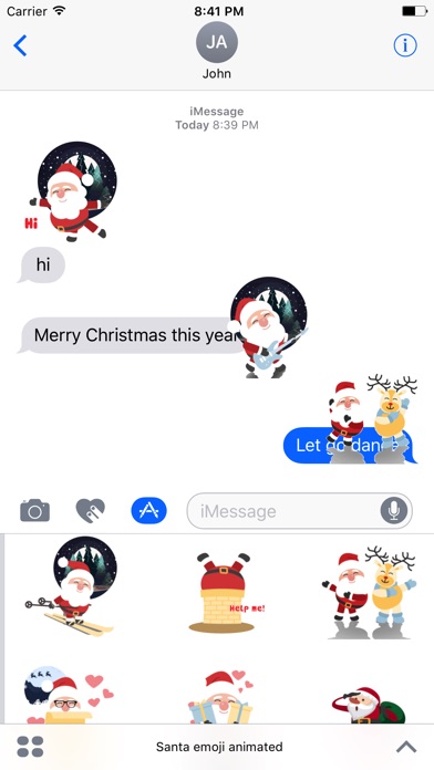 Santa emoji animated sticker screenshot 3