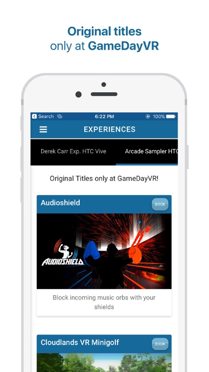 GameDayVR - Reservation App