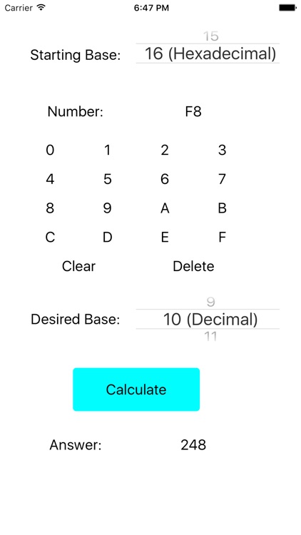 Number Base Converter by Andrew Self