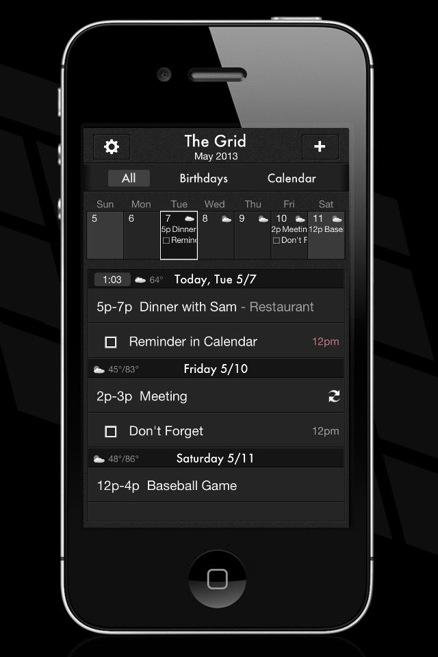 Midnight - The Grid Calendar screenshot 2