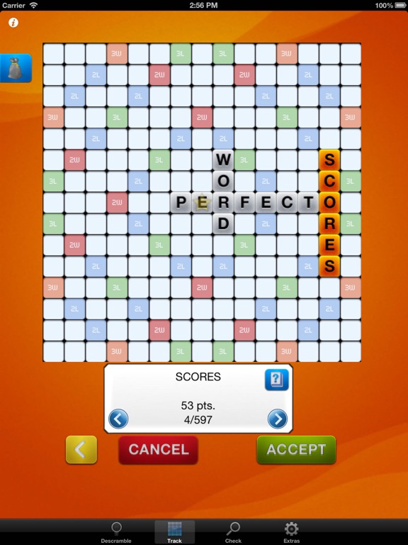 Descrambler - unofficial word game solver for SCRABBLE®, Words with Friends and Wordfeud crossword games screenshot