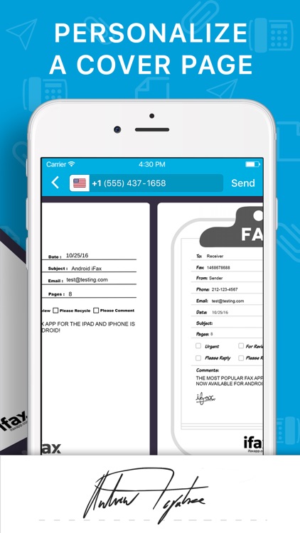 iFax+ instant send fax app