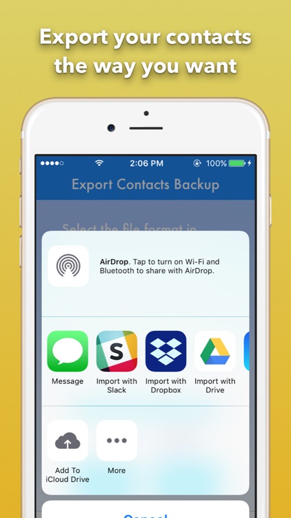 Export Contacts Cleaner Backup