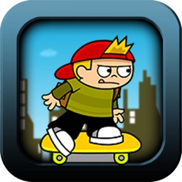 Cartoon Skate-boarding City Kid Pro