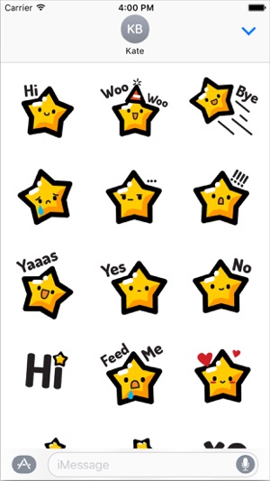 Animated Happy Star Stickers for iMessag