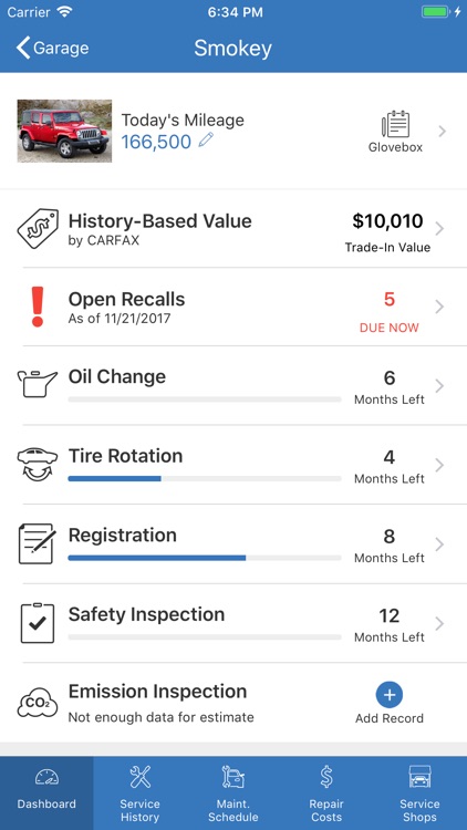 myCARFAX - Car Maintenance