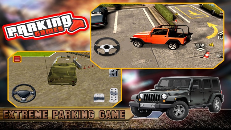 3D Military Jeep Parking Simulator Game screenshot-3
