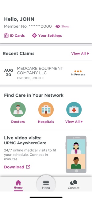 Upmc Health Plan On The Iphone Screenshots