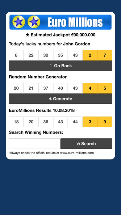 EuroMillions Numerology screenshot 2