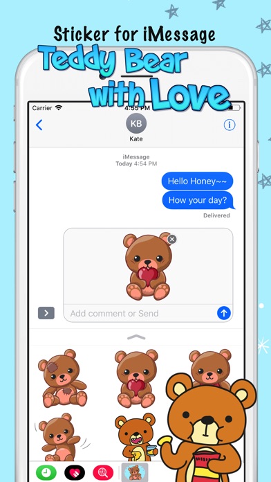 Sweet Honey Bear Stickers screenshot 2