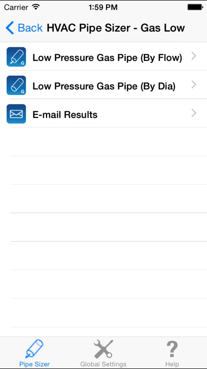 HVAC Pipe Sizer - Gas Plus